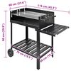 vidaXL BBQ Stand Charcoal Barbecue 2 Wheels