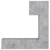 vidaXL TV Wall Unit Concrete grey Engineered wood 5 Piece Set