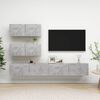 vidaXL TV Cabinet Set Set of 4 Concrete Grey Engineered Wood