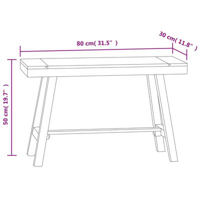 vidaXL Bench 31.5" Solid Wood Teak