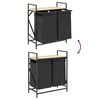 vidaXL Laundry Basket 2 Compartments with Shelf Sonoma Oak