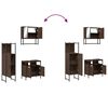 vidaXL Bathroom Furniture Set Brown Oak Engineered Wood, Powder-Coated Steel