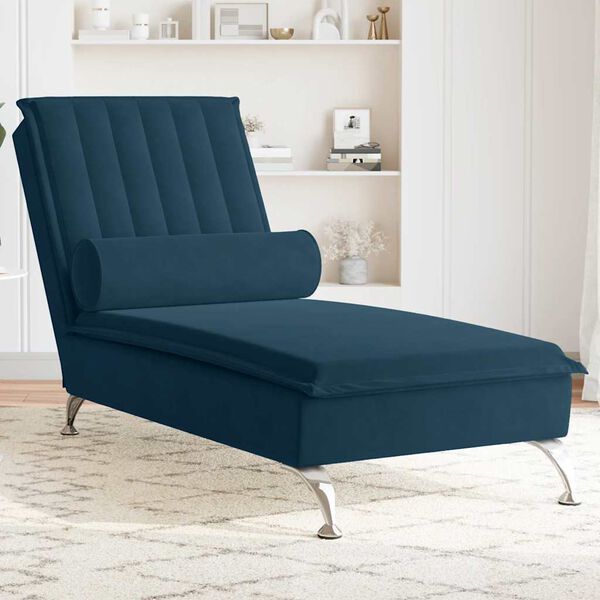 vidaXL Massage Chaise Lounge Blue