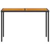 vidaXL Garden Table Black PE rattan, powder-coated steel, solid acacia wood