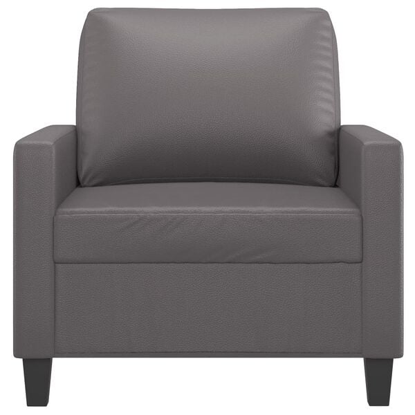 vidaXL Sofa Chair Grey Faux leather, metal, foam Single Modern