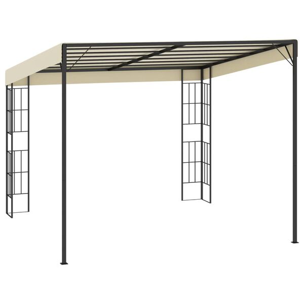 vidaXL Wall-mounted Gazebo Cream 100% polyester Large Durable