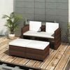 vidaXL Garden Furniture Set Brown Poly Rattan, Steel, Polyester