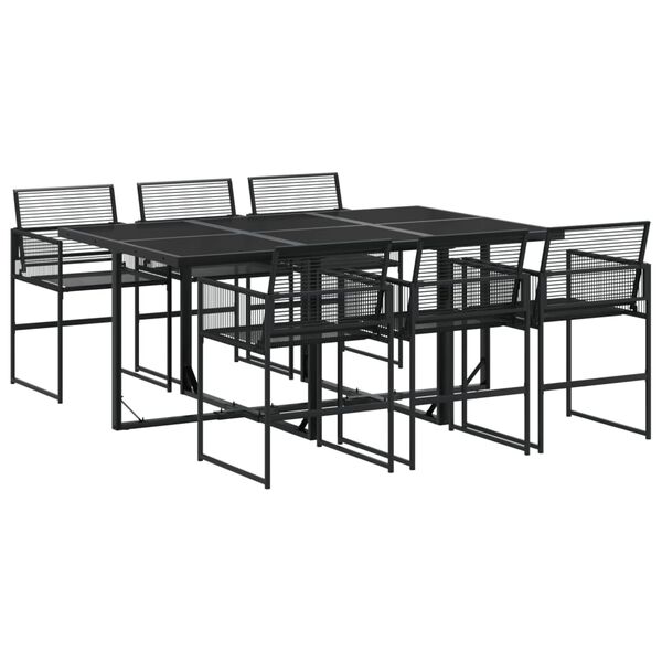 vidaXL Garden Dining Set Black