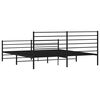 vidaXL Bed Frame Black Powder-Coated Steel Double Bed Frame
