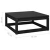 vidaXL Garden Lounge Set Black Solid pine wood Medium Modular