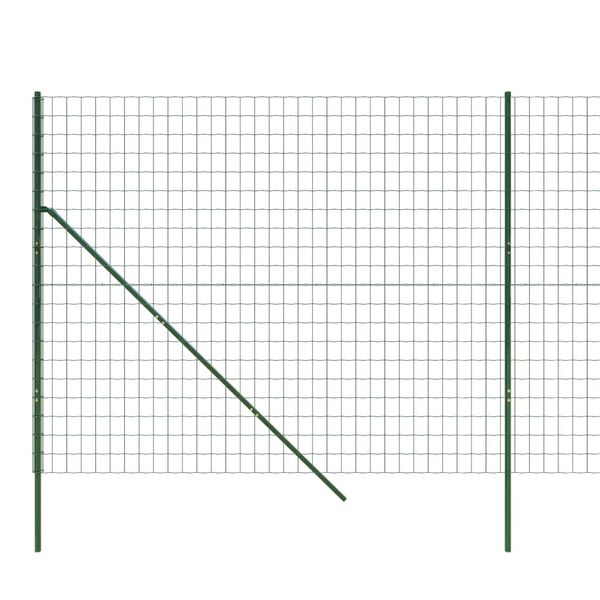 vidaXL Wire Mesh Fence Green 4.6x32.8' Galvanised Steel