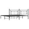 vidaXL Metal Bed Frame without Mattress with Headboard Black 78.7"x78.7"