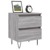 vidaXL Bedside Cabinet Set of 2 Grey Sonoma Engineered wood, Iron Medium