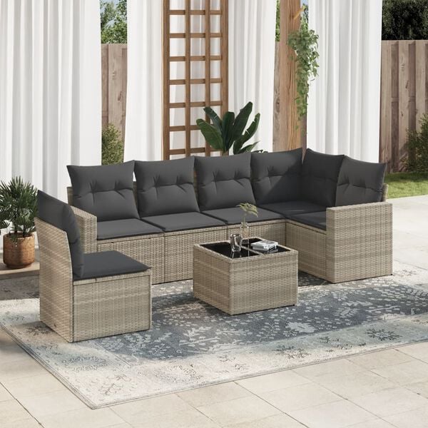 vidaXL Garden Sofa Set Light grey