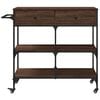 vidaXL Kitchen Trolley Brown Oak 41.3"x16.5"x37.4" Engineered Wood