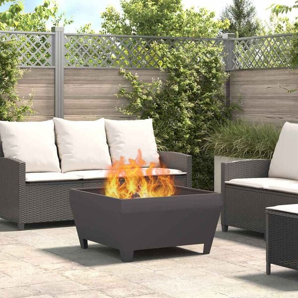 vidaXL Fire Pit Black 31.50 x 31.50 x 16.93 in Steel