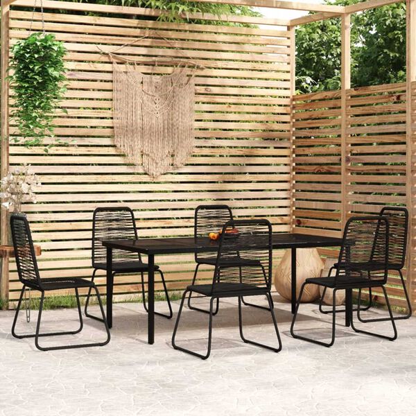 vidaXL Garden Dining Set Black