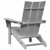 vidaXL Folding Adirondack Chair Light Grey 74.5 x 80.5 x 90cm HDPE