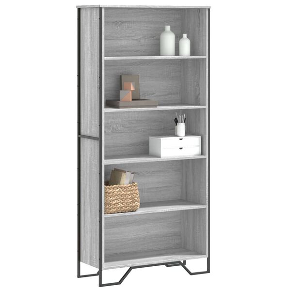 vidaXL Book Cabinet Grey Sonoma Engineered wood Tall Book Cabinet