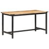 vidaXL Dining Table Rough Mango Wood and Black