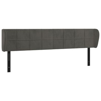 vidaXL Headboard with Ears Dark Gray 79.9"x9.1"x30.7"/34.6" Velvet