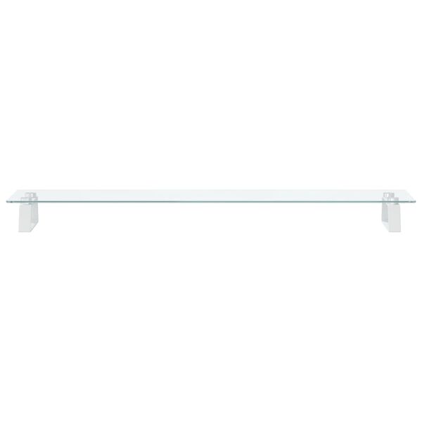 vidaXL Monitor Stand White 39.4"x7.9"x3.1" Tempered Glass and Metal