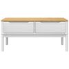 vidaXL Coffee Table White Solid Pine Wood 39.0 x 21.9 x 17.7 in
