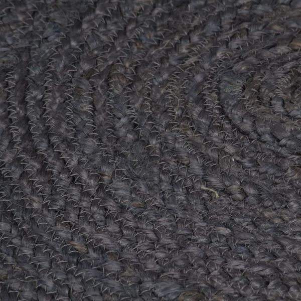 vidaXL Area Rug Dark Grey Braided Jute 47.2 in Durable Area Rug