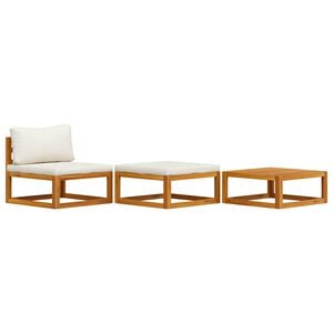 vidaXL Garden Lounge Set Cream, Acacia Wood Brown