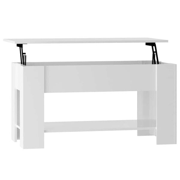 vidaXL Coffee Table High gloss white Engineered wood Medium
