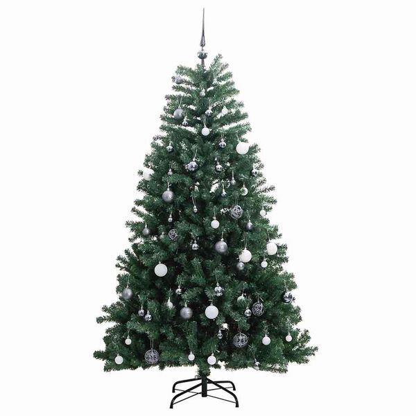 vidaXL Artificial Hinged Christmas Tree 300 LEDs & Ball Set 94.5"