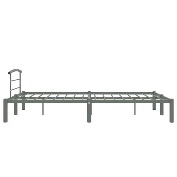 vidaXL Bed Frame Grey Metal 47.2x78.7 in Heavy-Duty Bed Frame
