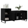 vidaXL TV Cabinet Black Engineered Wood Medium TV Cabinet Rectangular