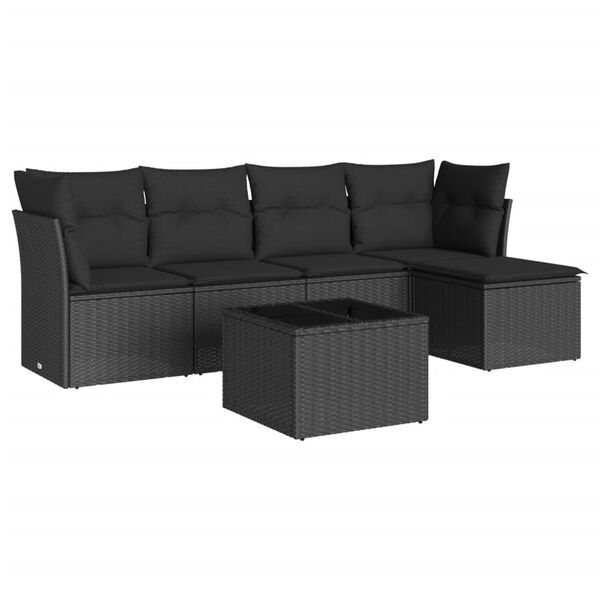 vidaXL Garden Sofa Set Black