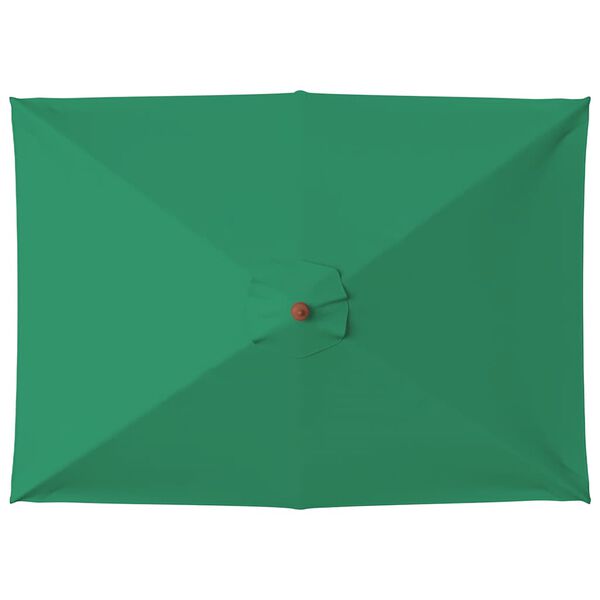 vidaXL Garden Parasol Green Fabric, Laminated bamboo, Hardwood