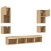 vidaXL 8 Piece TV Wall Units with LED Sonoma Oak Engineered Wood