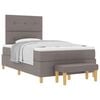 vidaXL Box Spring Bed with Mattress Taupe 47.2" x 74.8" fabric