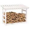 vidaXL Firewood Rack White 42.5x25.4x30.7" Solid Wood Pine