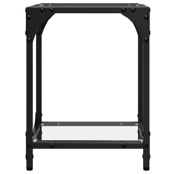 vidaXL Coffee Table Clear glass Engineered wood, steel, glass Small