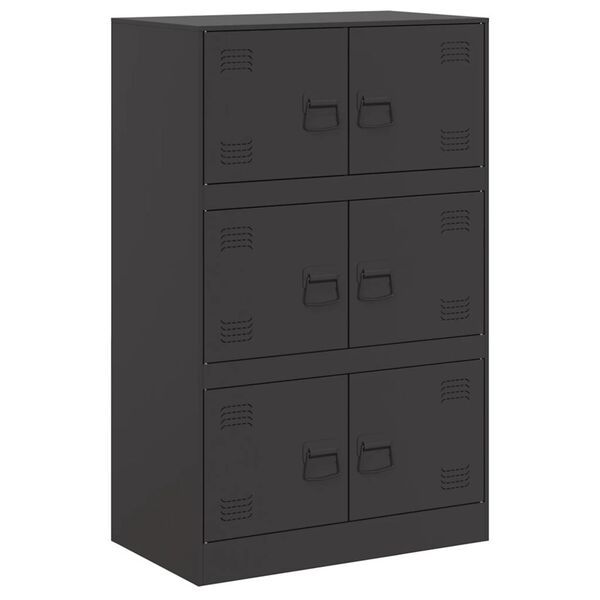 vidaXL Sideboard Black Cold-rolled steel Medium Storage Sideboard