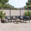 vidaXL Garden Sofa Set Black Powder-coated aluminum Standard Modular