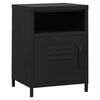 vidaXL Nightstand Set of 2 Black Steel Nightstand Square Modern