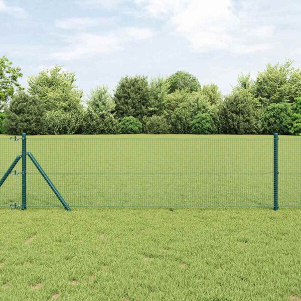 vidaXL Welded Wire Fence Green 2.6'x 32.8'