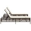 vidaXL Sun Lounger Set of 3 Brown PE rattan and powder-coated steel
