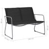 vidaXL Garden Set Black Textilene fabric and steel Medium Durable