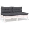 vidaXL Garden Lounge Set White, Anthracite