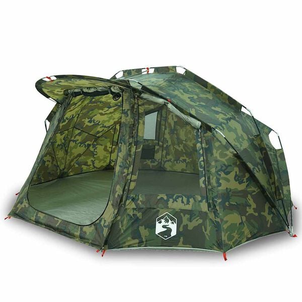 vidaXL Fishing Tent 5-Person Camouflage Waterproof