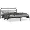 vidaXL Bed Frame Black Steel 72 x 84 in Bed Frame Rectangular Modern
