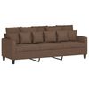 vidaXL 3-Seater Sofa with Footstool Brown 70.9" Fabric