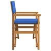 vidaXL Director's Chair Blue Solid Teak Wood, Polyester Fabric Medium